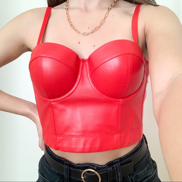 faux leather corset bustier - Picture 2 of 7